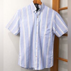 Van Heusen Men’s Short Sleeve Button Down Shirt Striped Cotton Preppy Size S